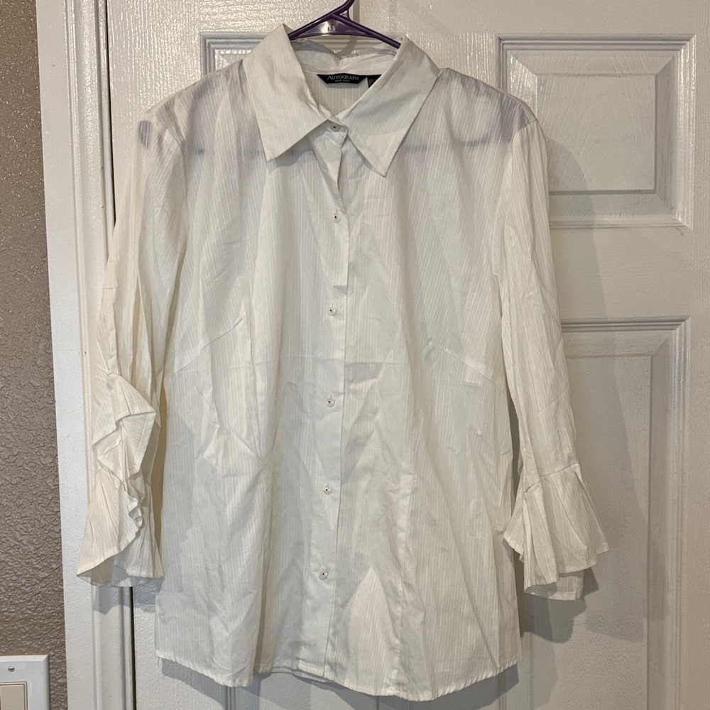 Autograph White Button-Up Blouse